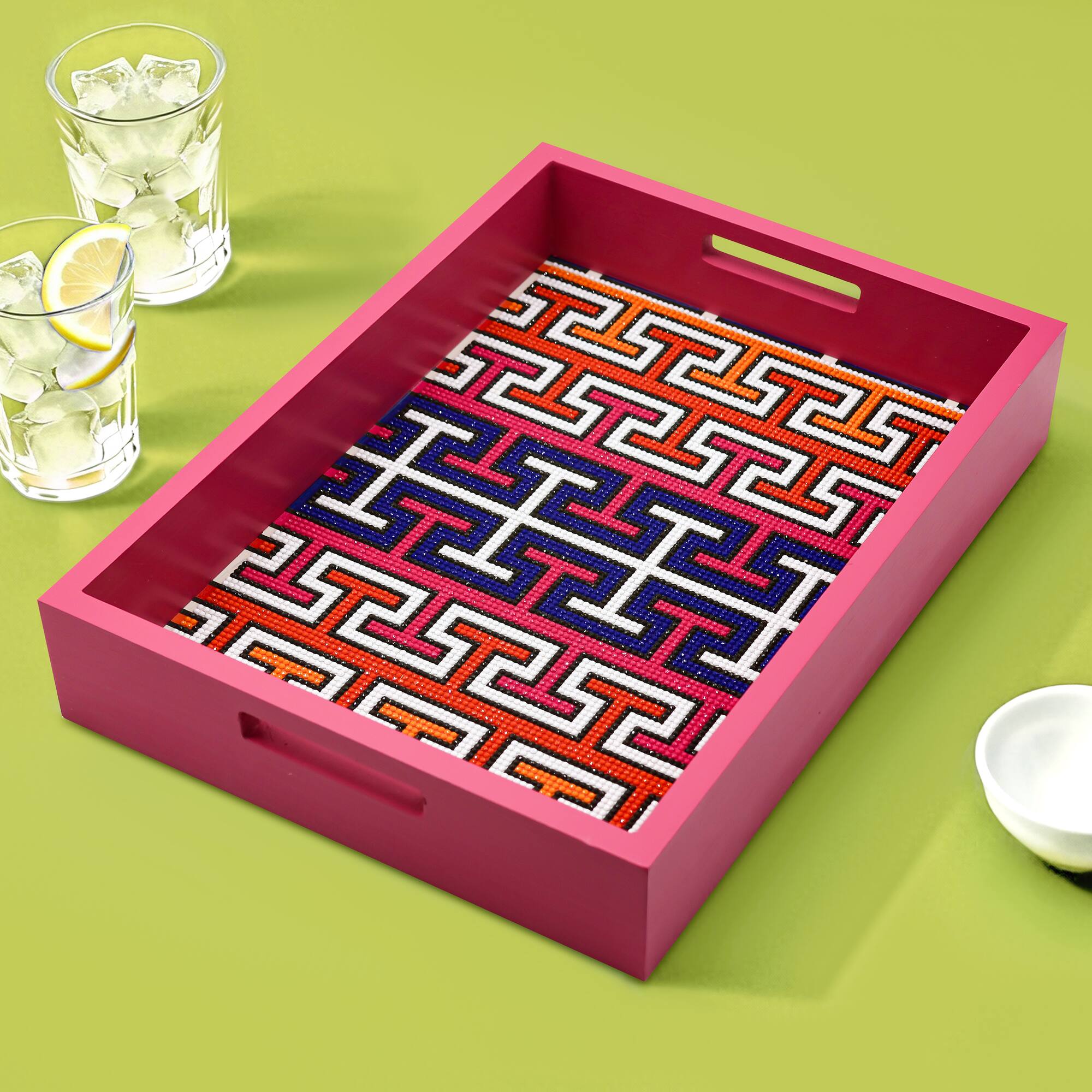 Jonathan Adler x Michaels 10" x 14" Red Key Diamond Art Tray Kit